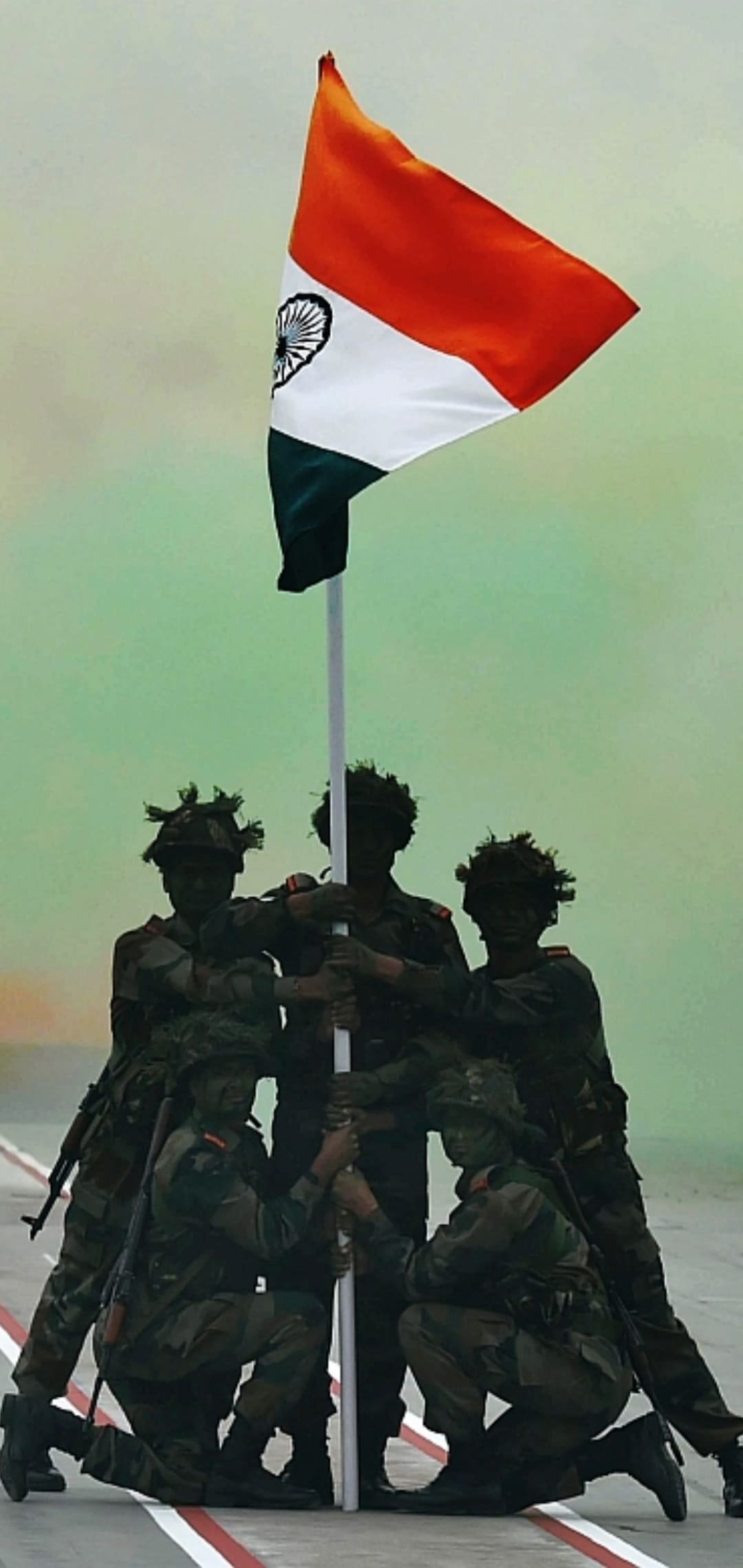 Indian Army With Indian Flag