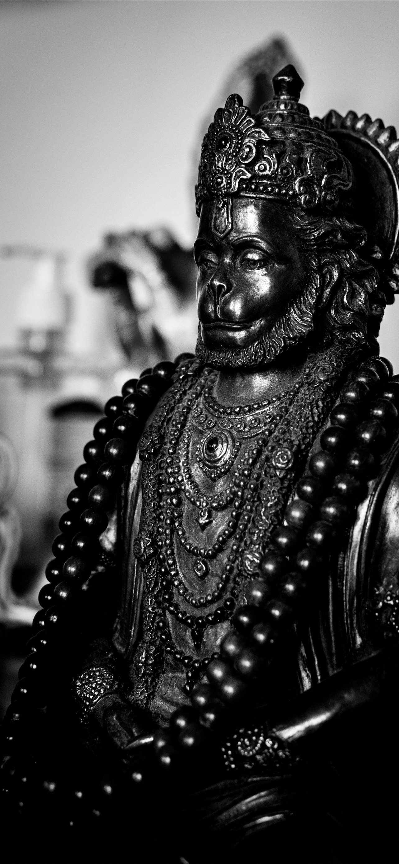 Hanuman Ji - Black And White