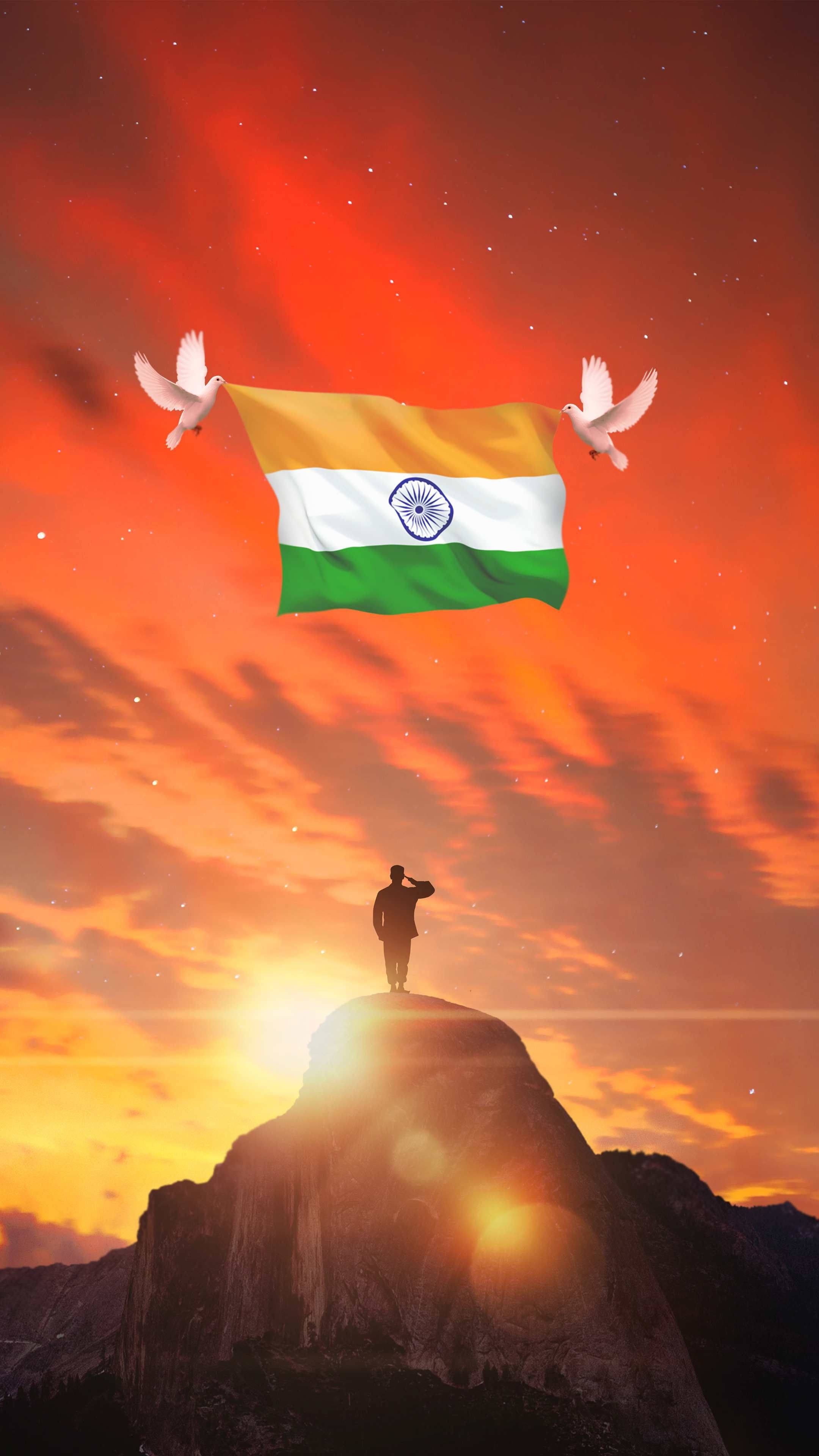 3d Indian Flag - Indian Flag Hd On Mountain Top