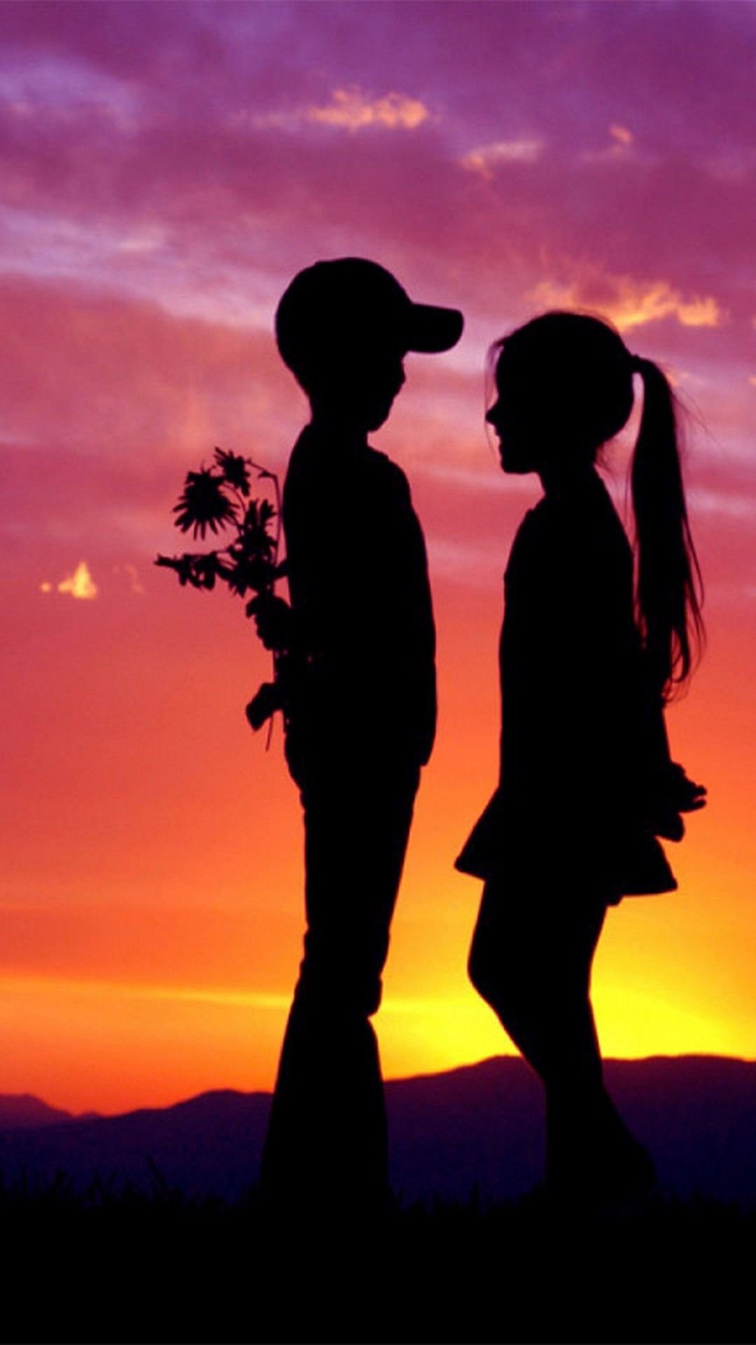 Silhouette Boy And Girl