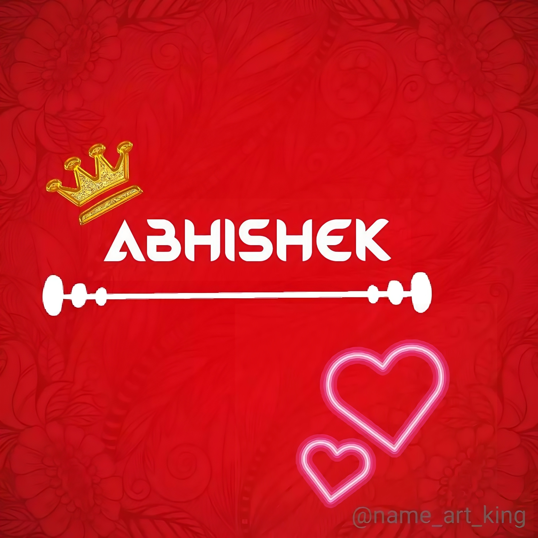 Abhishek Name - abhishek in red bg