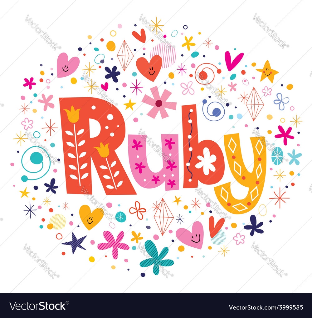 R Name - Colorful Name - Ruby