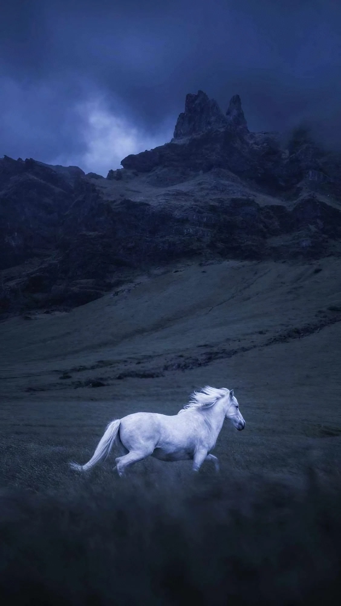 Running Horse Mobile - Aesthetic White Horse