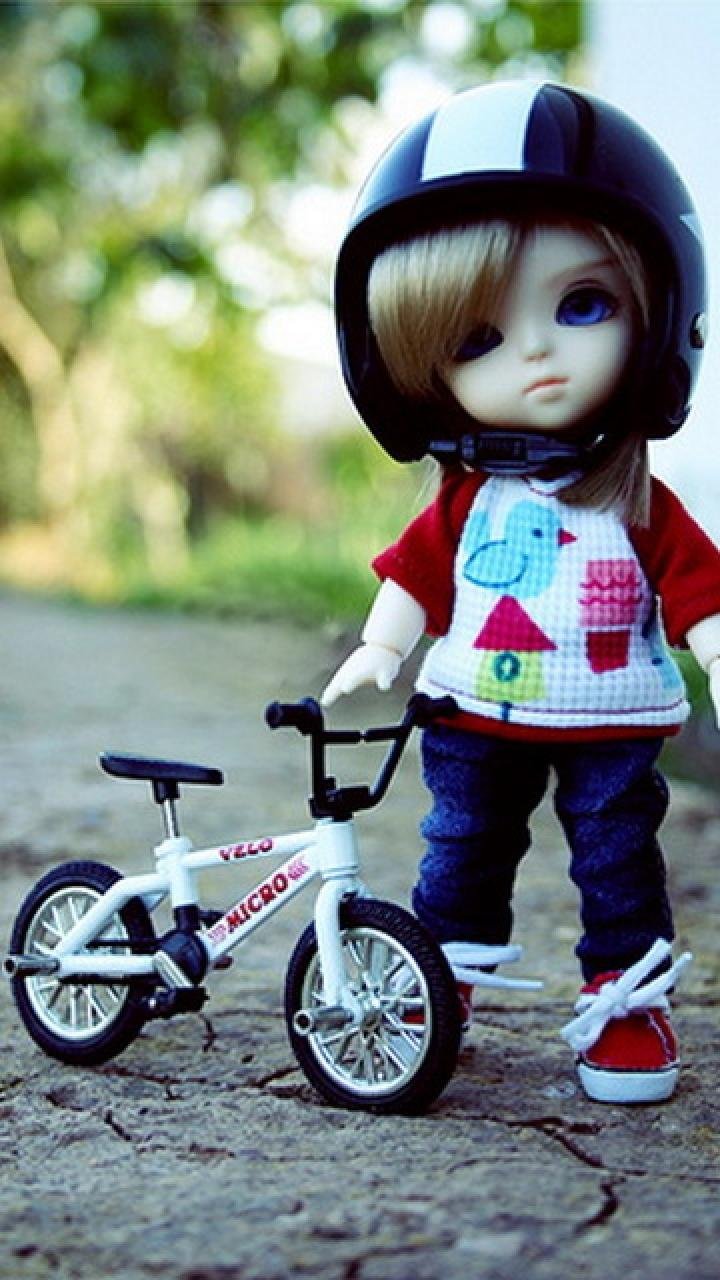 Cute Anime Girl Doll With Bicycle