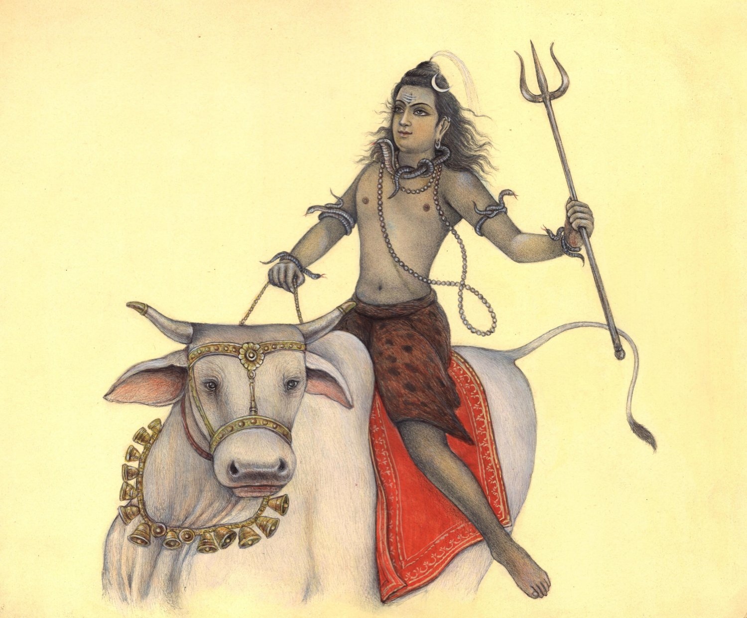 Rudra Shiva - Nandi - Painting