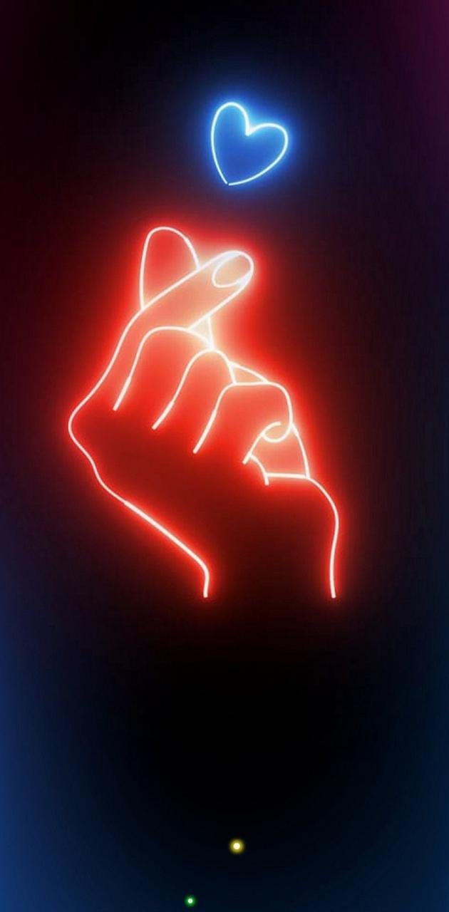 Neon Finger Heart