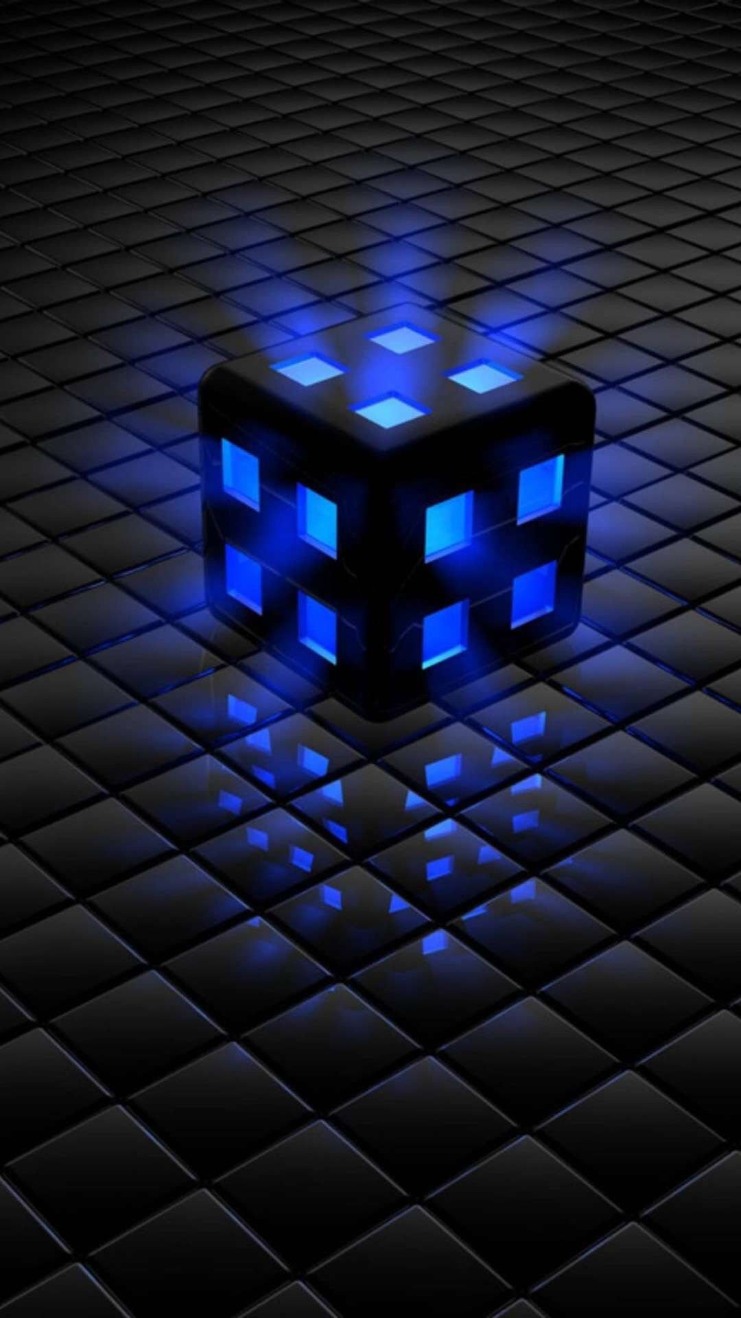 Neon blue Cube Game
