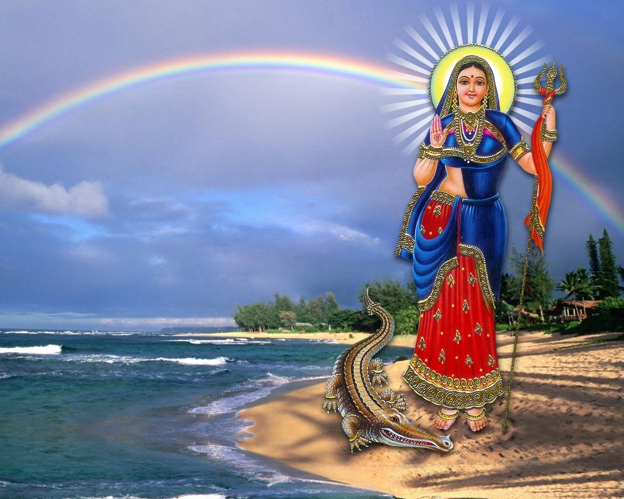 Khodiyar Maa Na - Rainbow Background