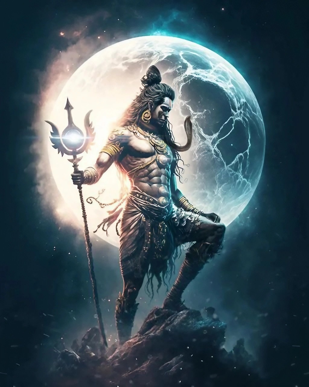 God's Picture - Lord Shiva Animated - Moon Background