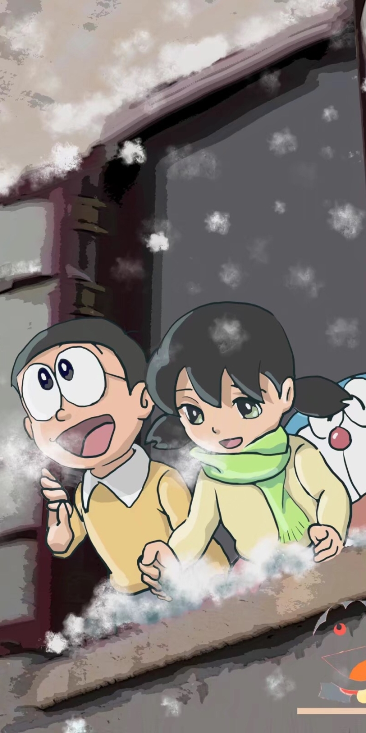 Nobita And Shizuka Snow
