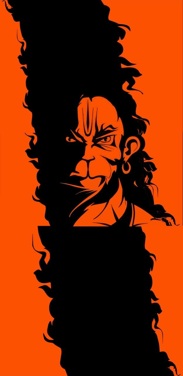 Lord Hanuman - Black And Orange