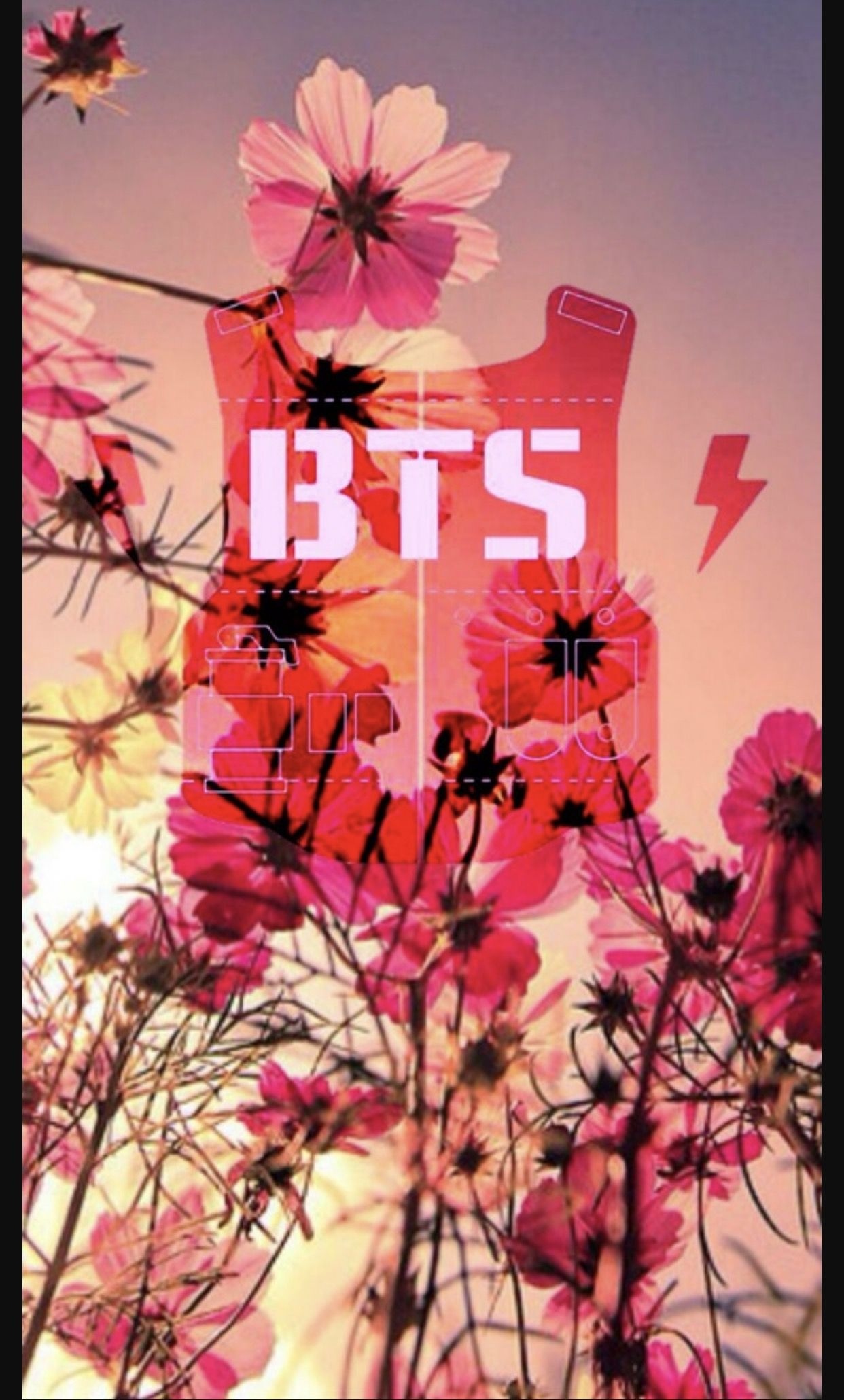 Bts Logo - Flower Background