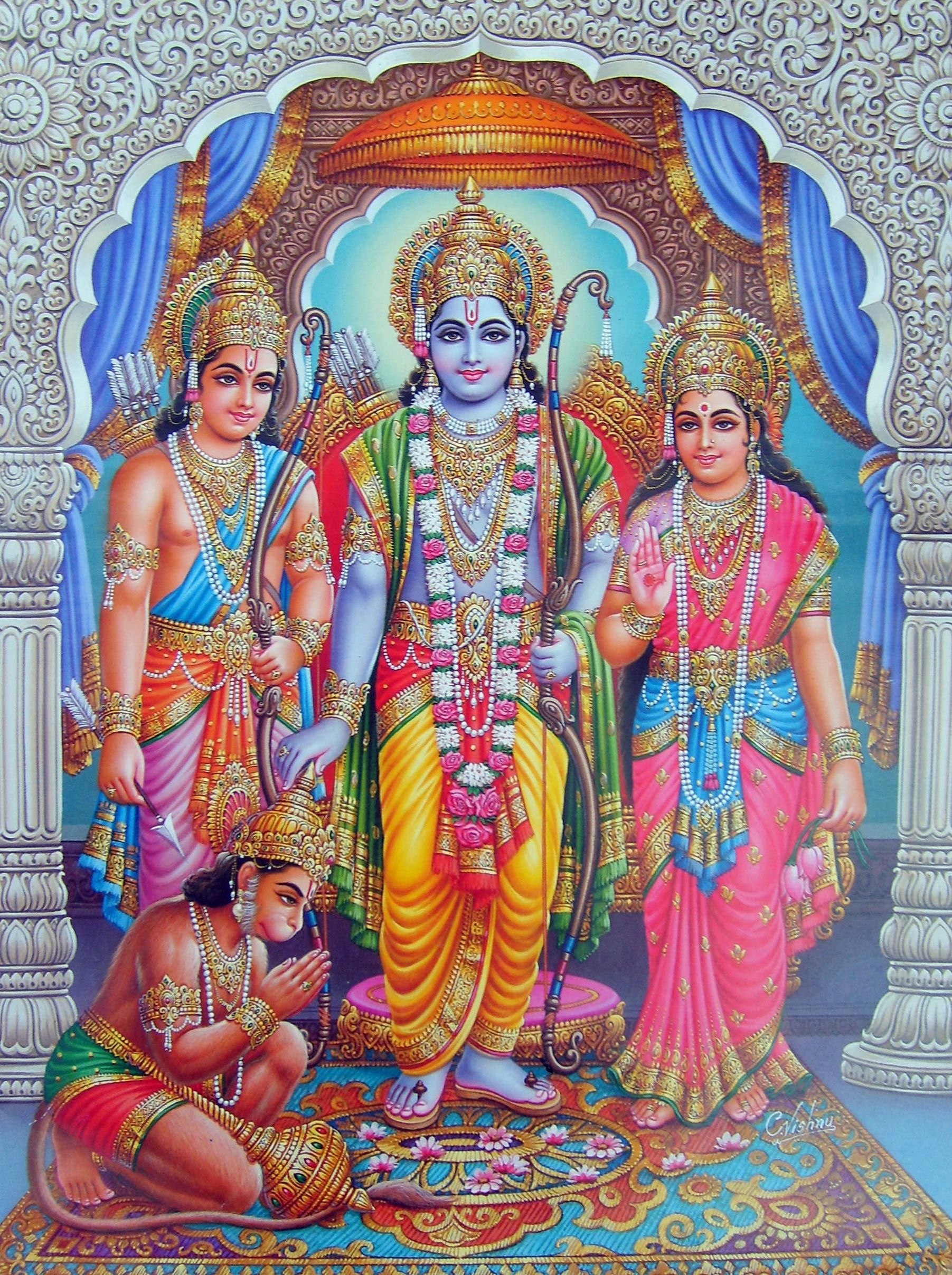 Lord Ram With Laxman And Sita