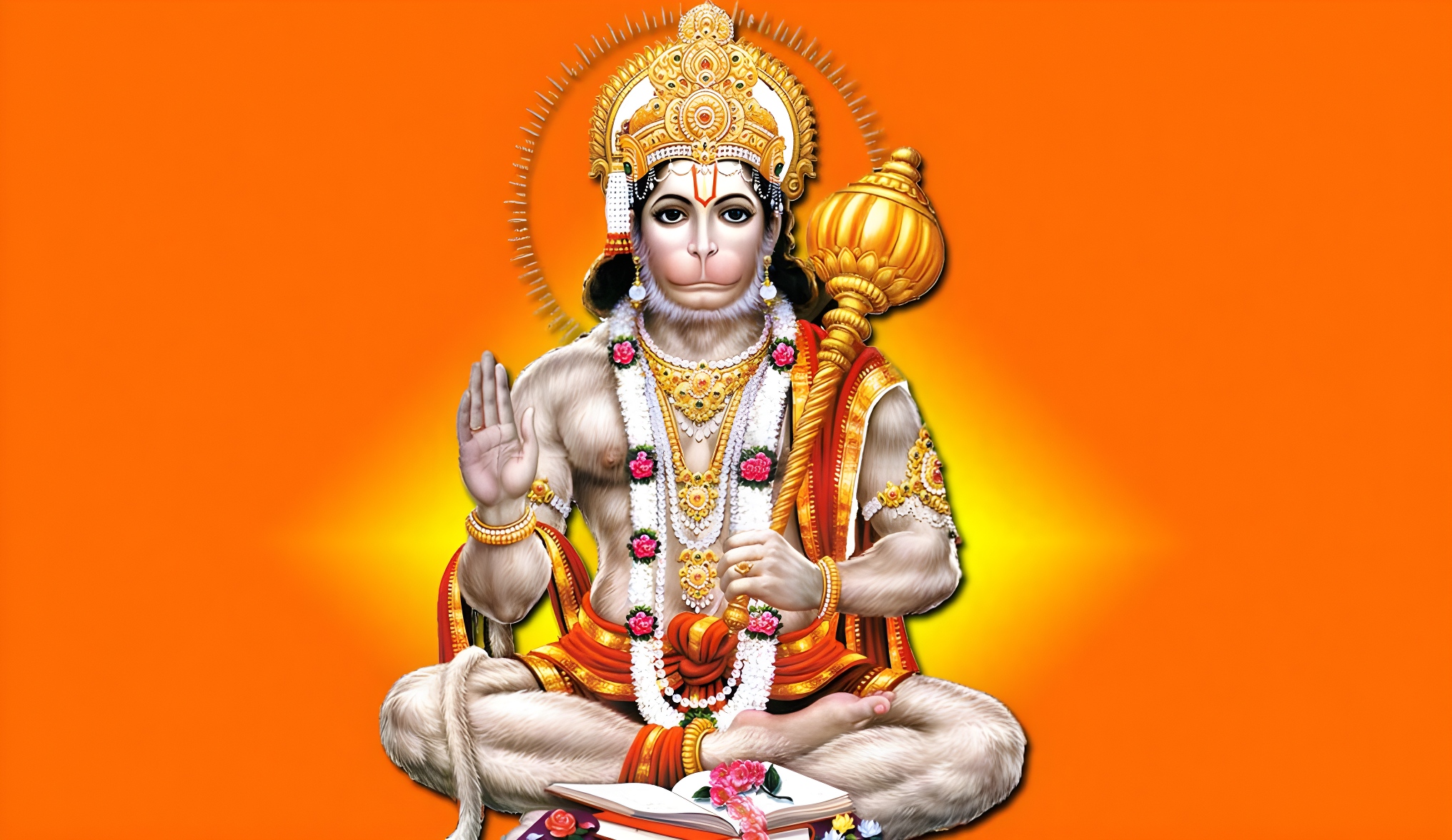Lord Hanuman Ji - Orange Background - lord hanuman hd