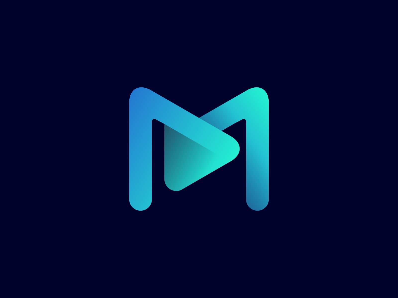 M Letter - Blue - Letter M