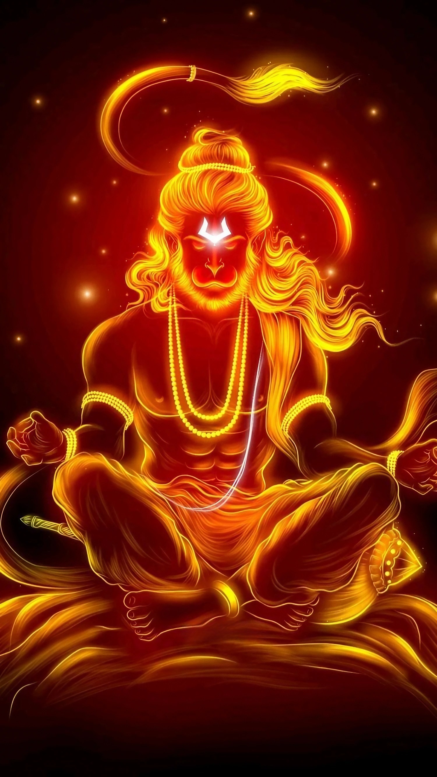 Sri Anjaneya Photos - Orange Art