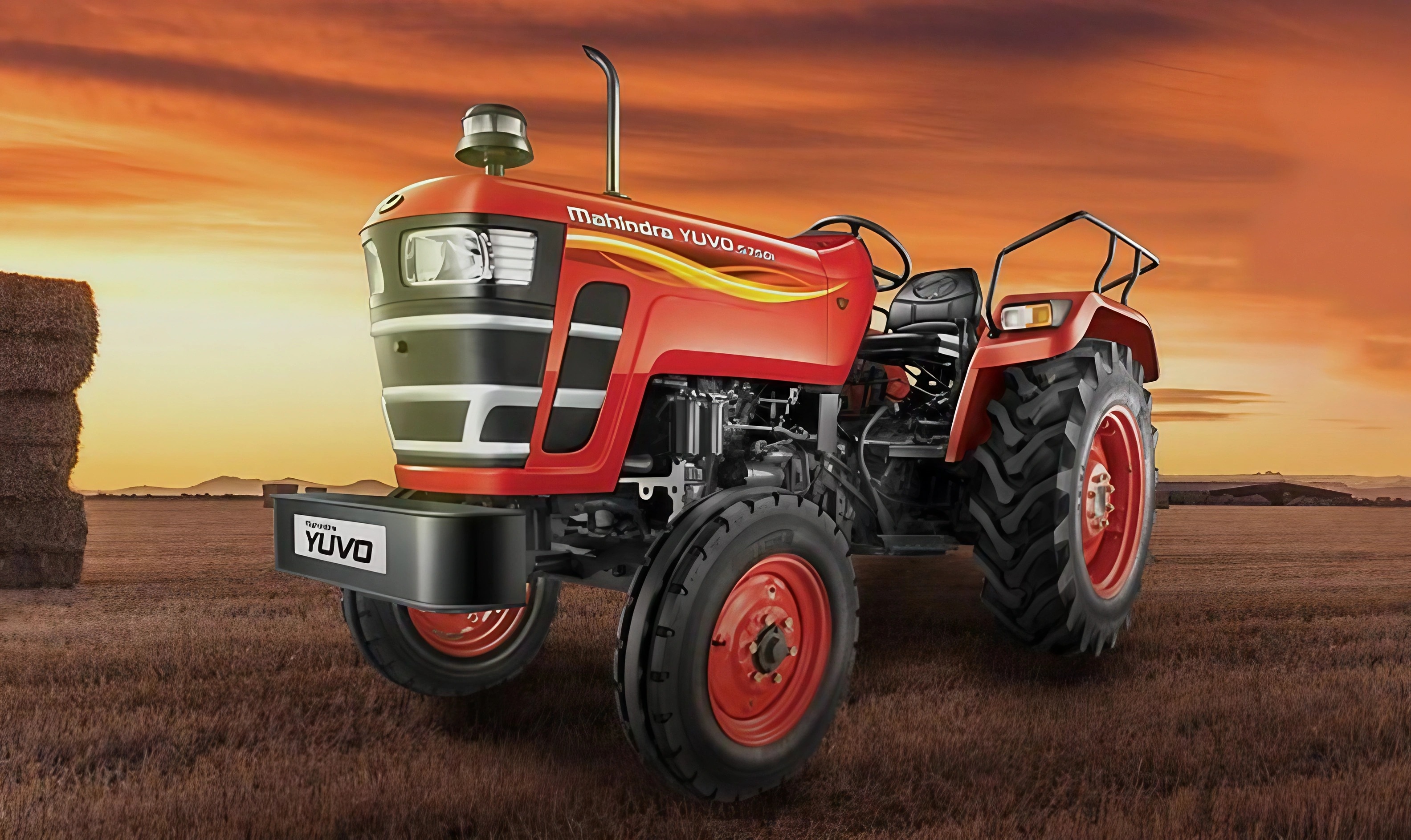 Mahindra Tractor - Sunset Background