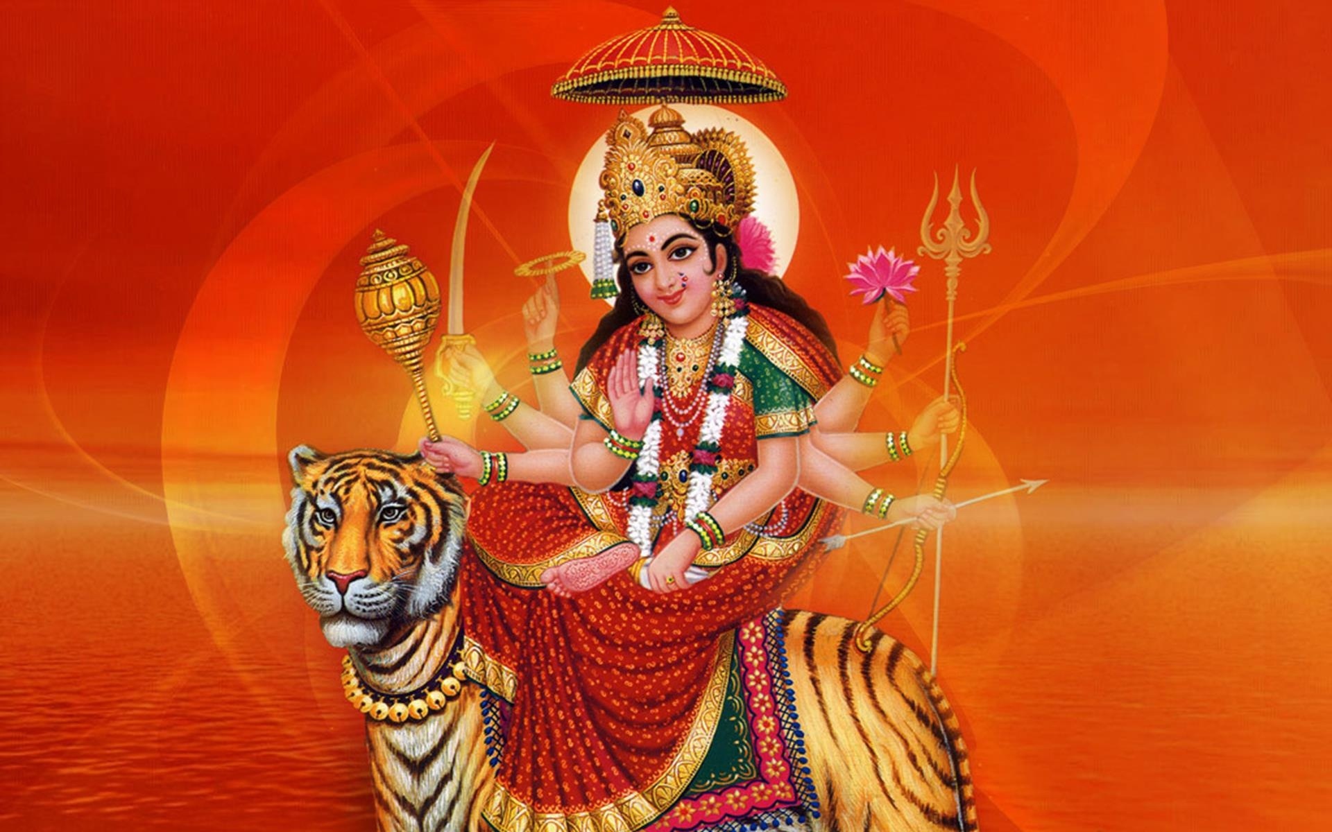 Durga Maa Ka Photo - Sitting On Tiger