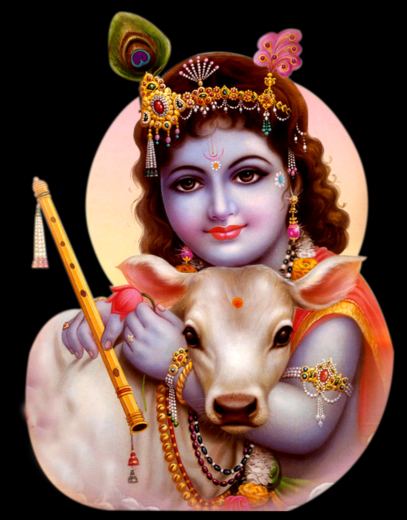 Lord Krishna Images For Mobile With Cow