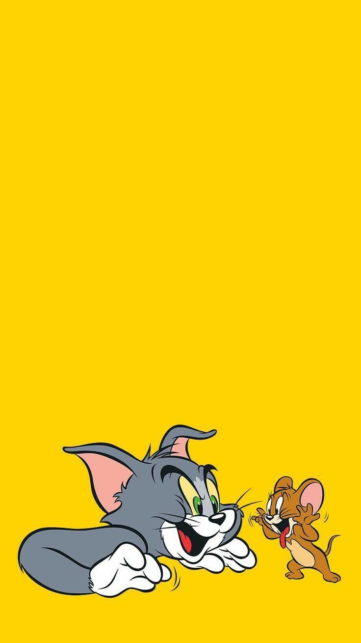Tom And Jerry With Yellow Background