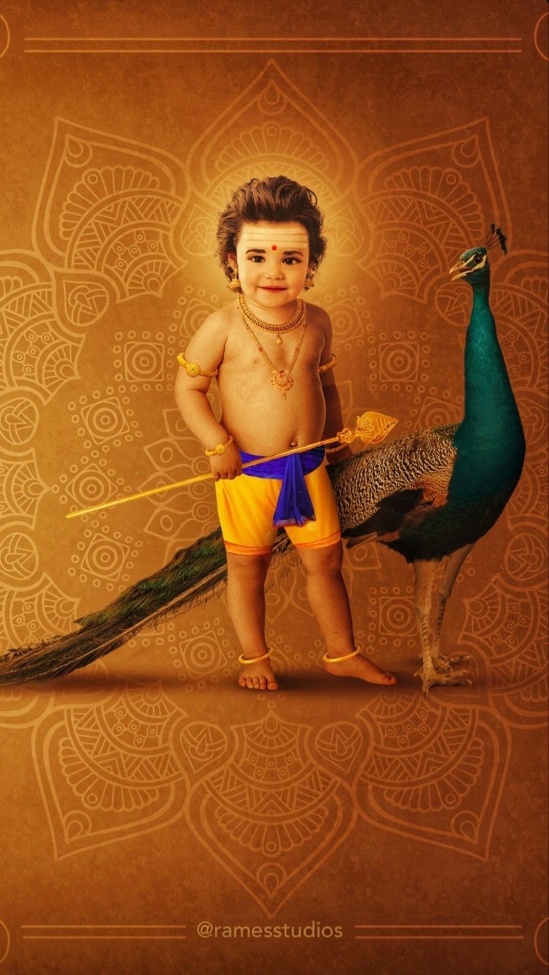 Baby Vel Murugan With Peacock
