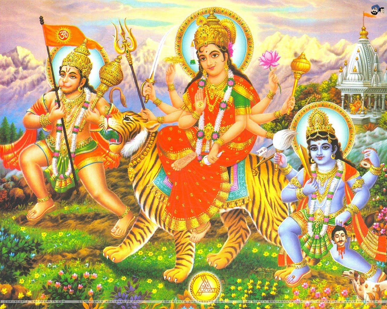 Durga Maa With Hanuman ji Pictures