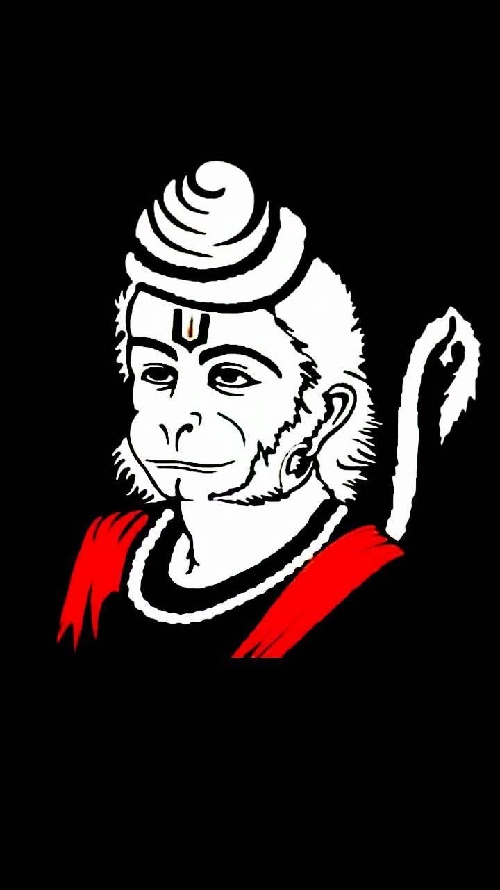 Lord Hanuman - Black Background