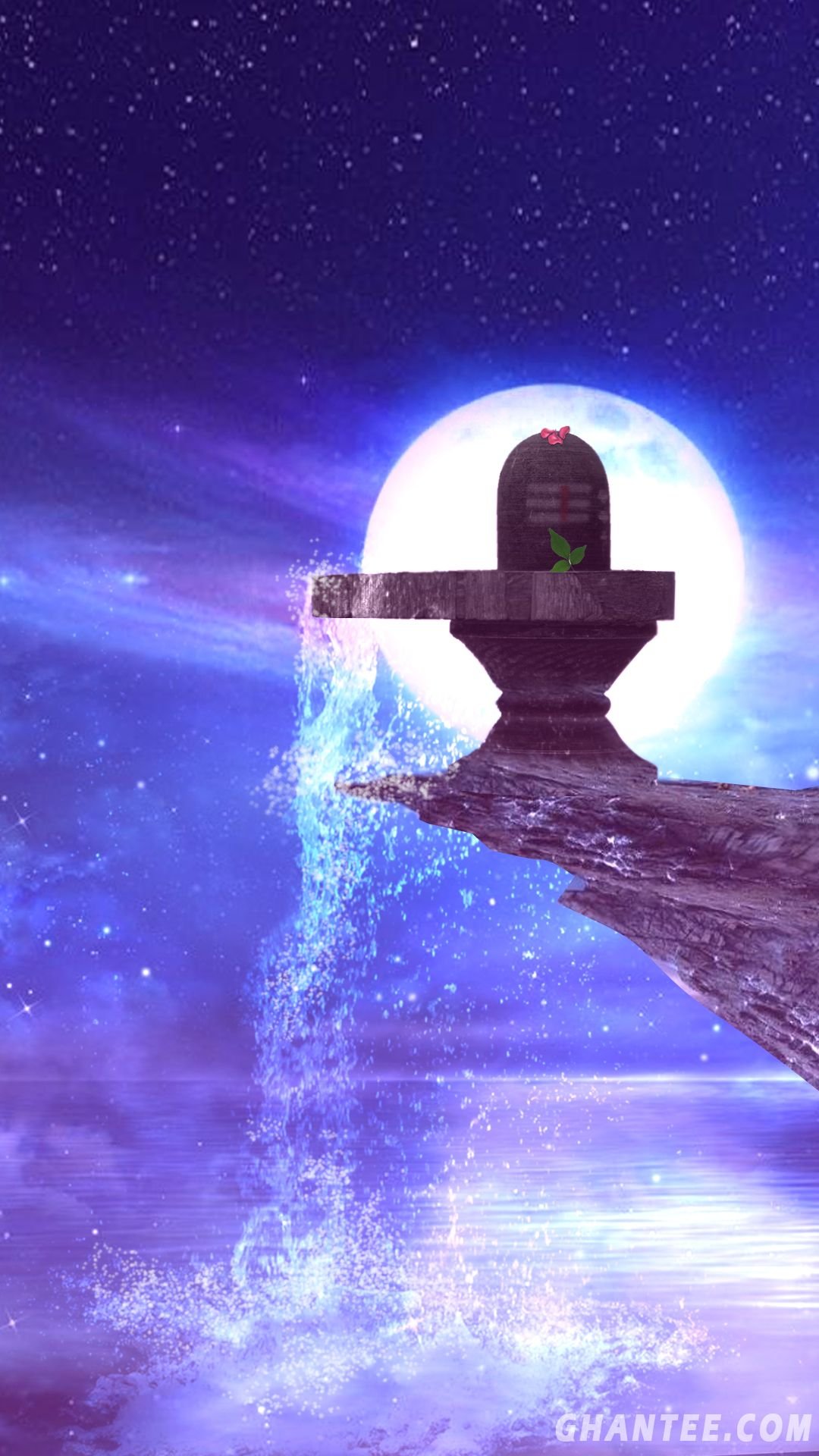 Shivling - Moon Background