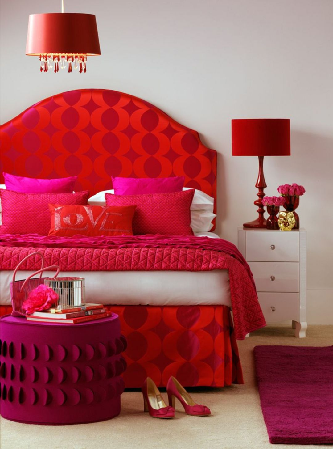 Red Colour | Red Bed | Red Room | Red Bedsheet