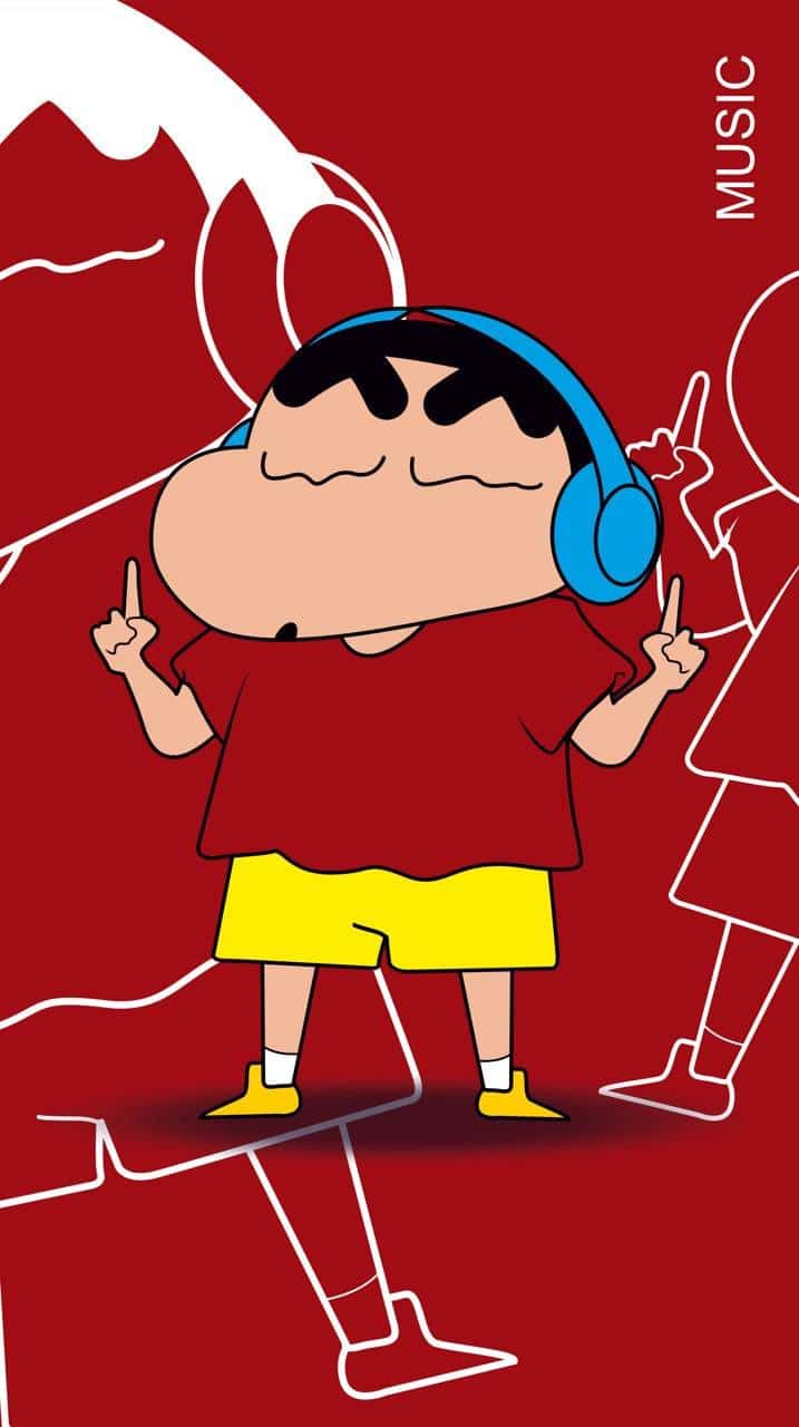 shinchan - red background