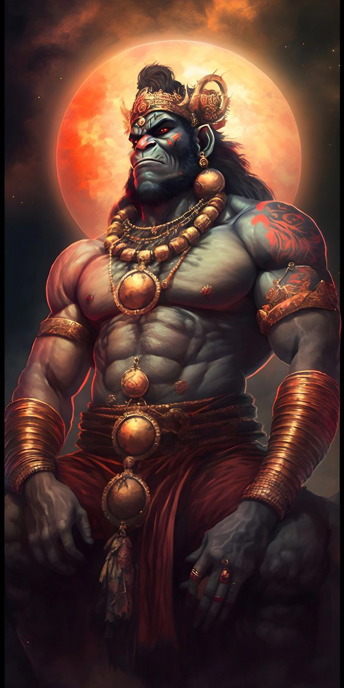Hanuman God Photos - Animated - Sun Backgound