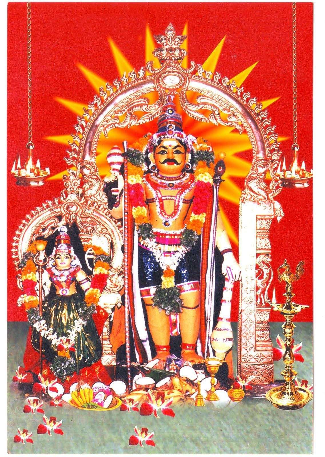 Tamil god photos - Karuppasamy Red Aesthetic Sun