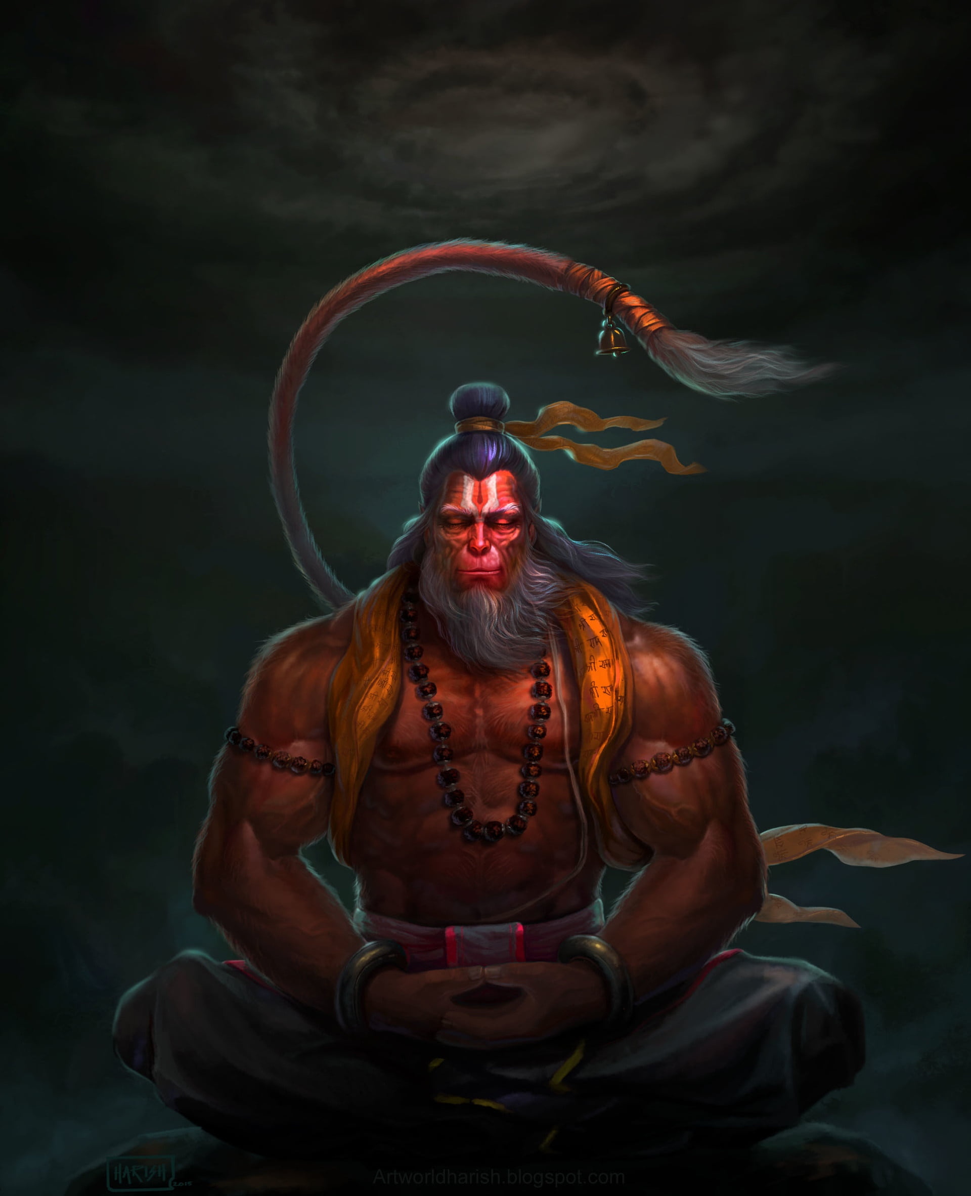 Angry Hanuman - bagva rang