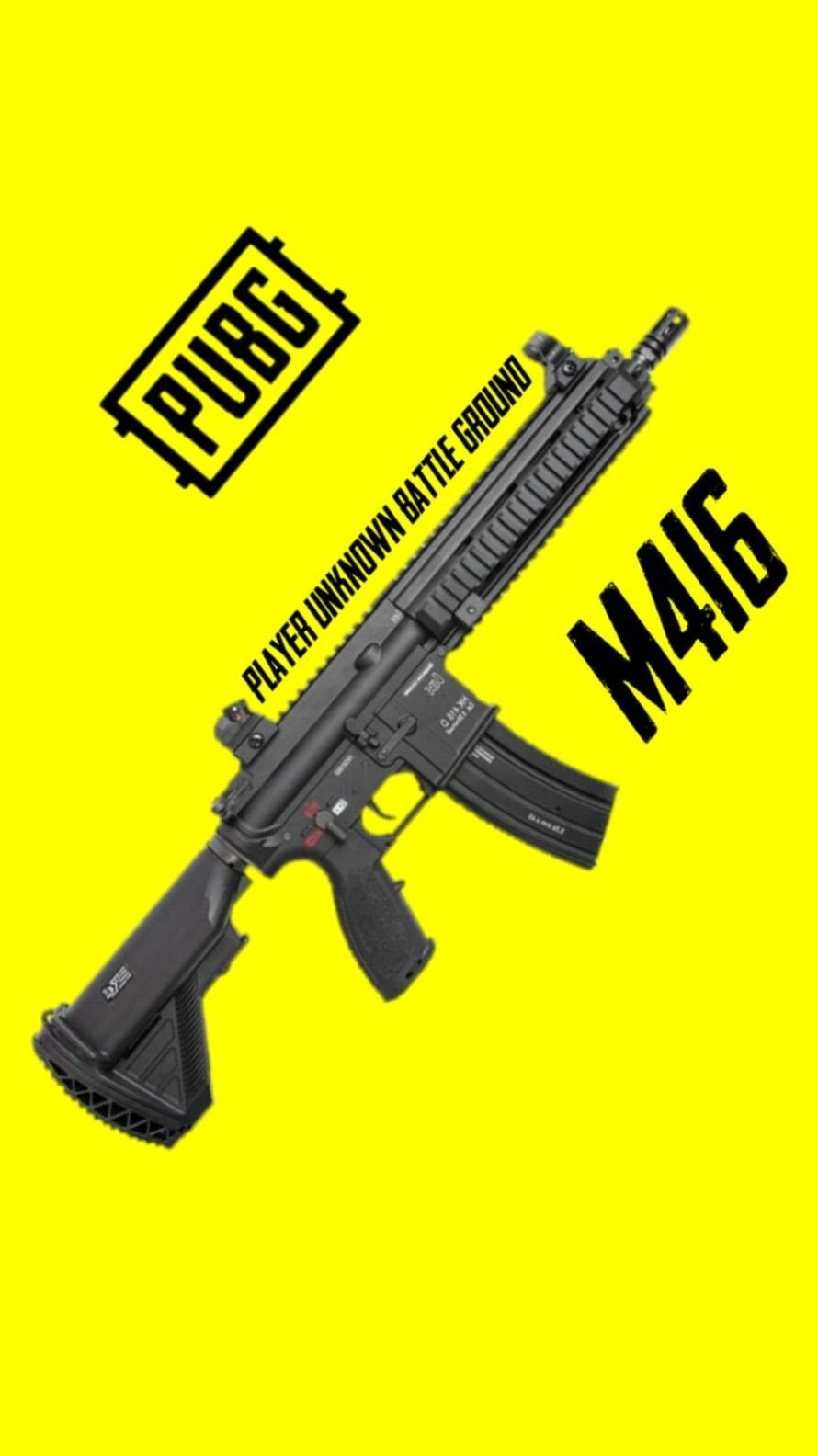 Yellow background pubg gun - M416