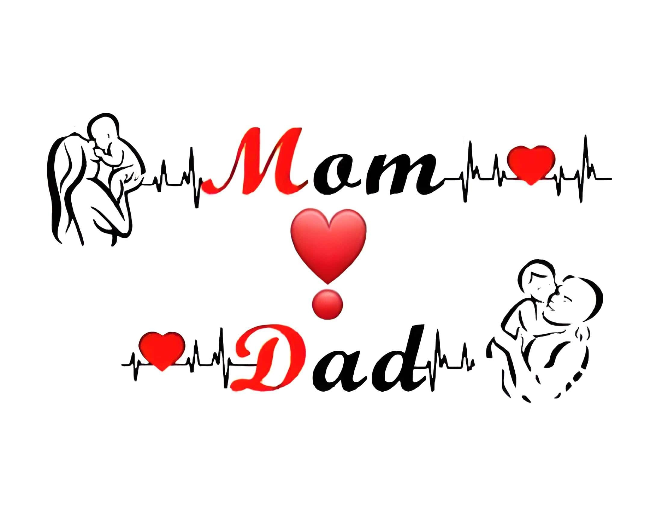 Mom Dad Love - Red Heart | mom dad ke upar