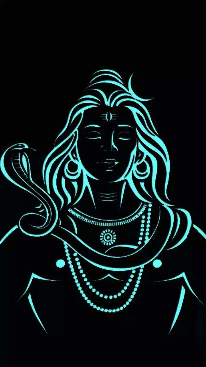 Lord Shiva - Blue Lineart