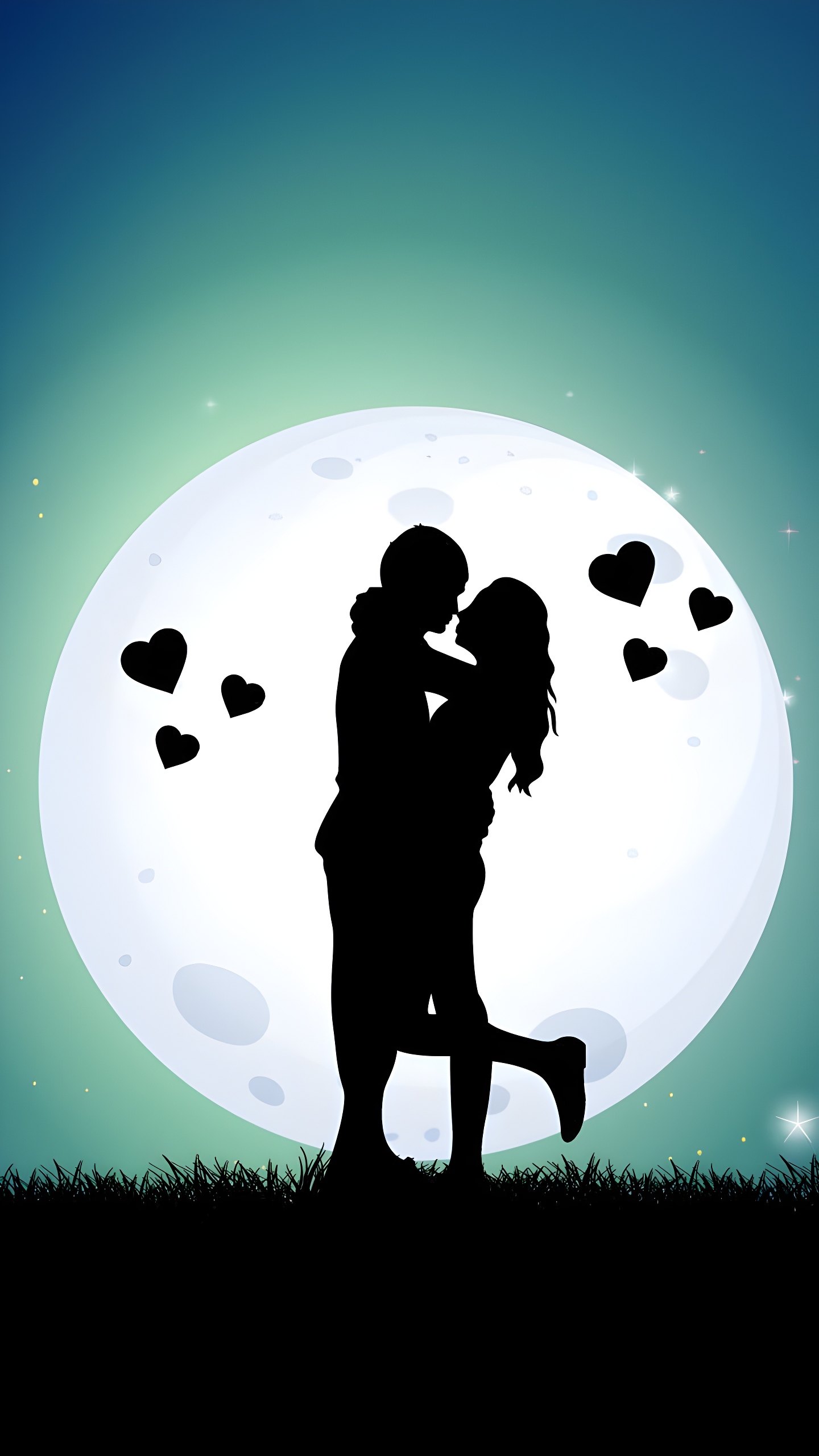 Gb Whatsapp Dp - Couple - Moon Background