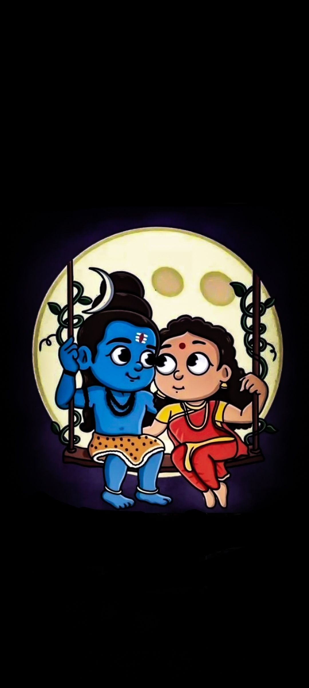 Mahadev 3d In Cartoon Effect With Parvati Maa