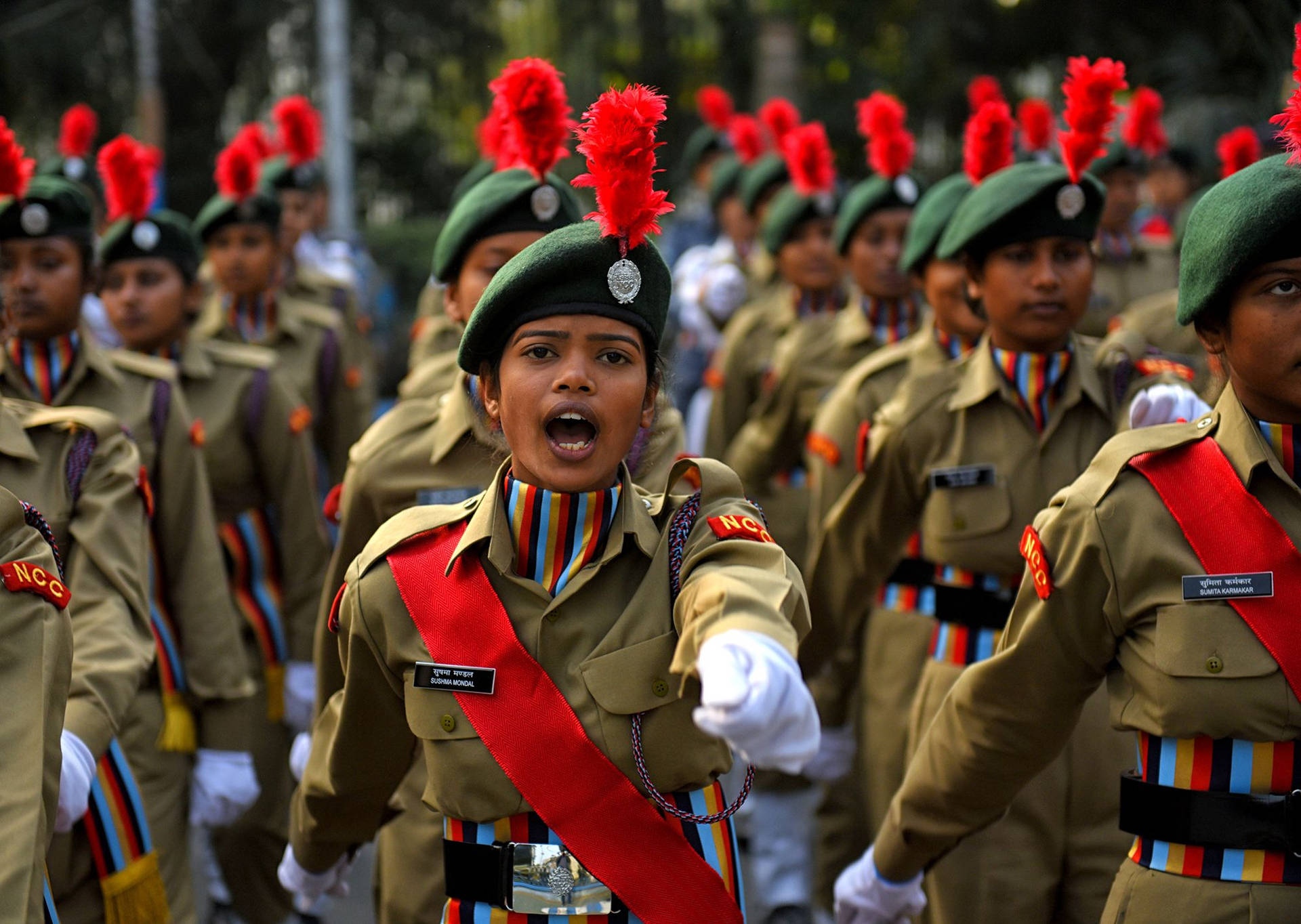Indian Army Girl - Ncc Training Session