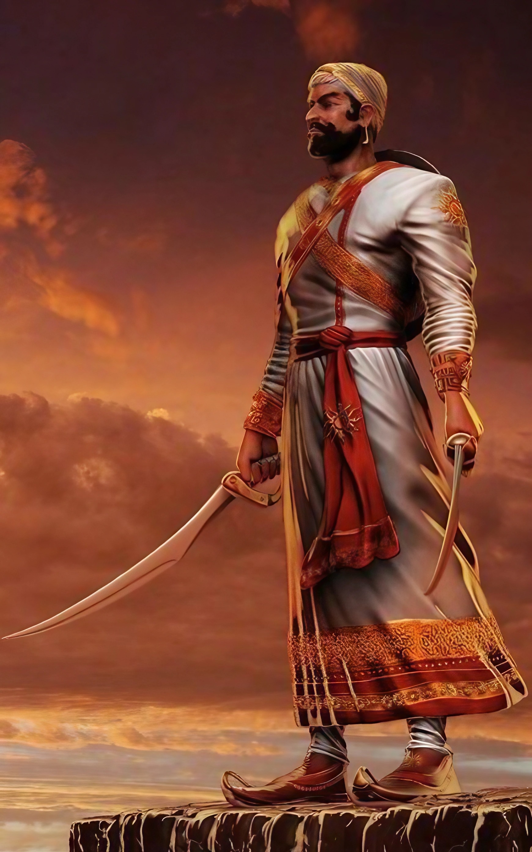 Shambhuraje Standing With Sword