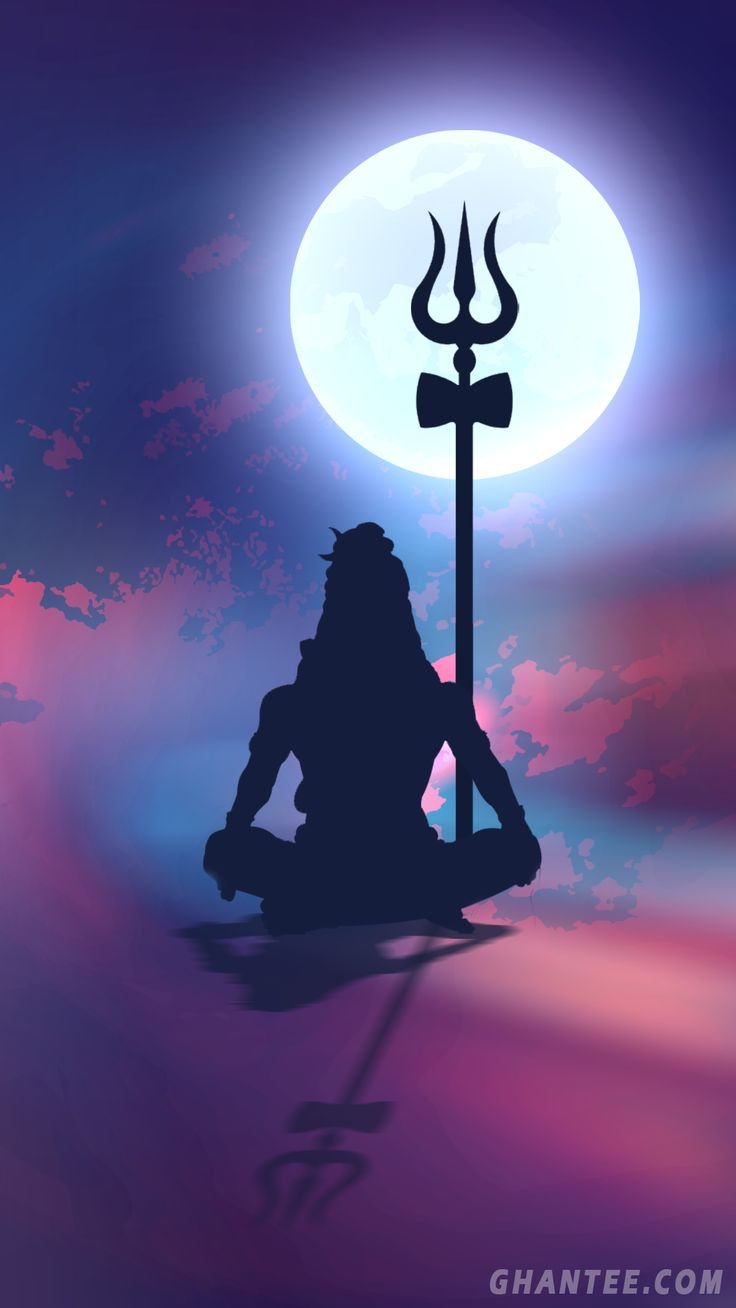 Lord Shiva Meditation Silhouette