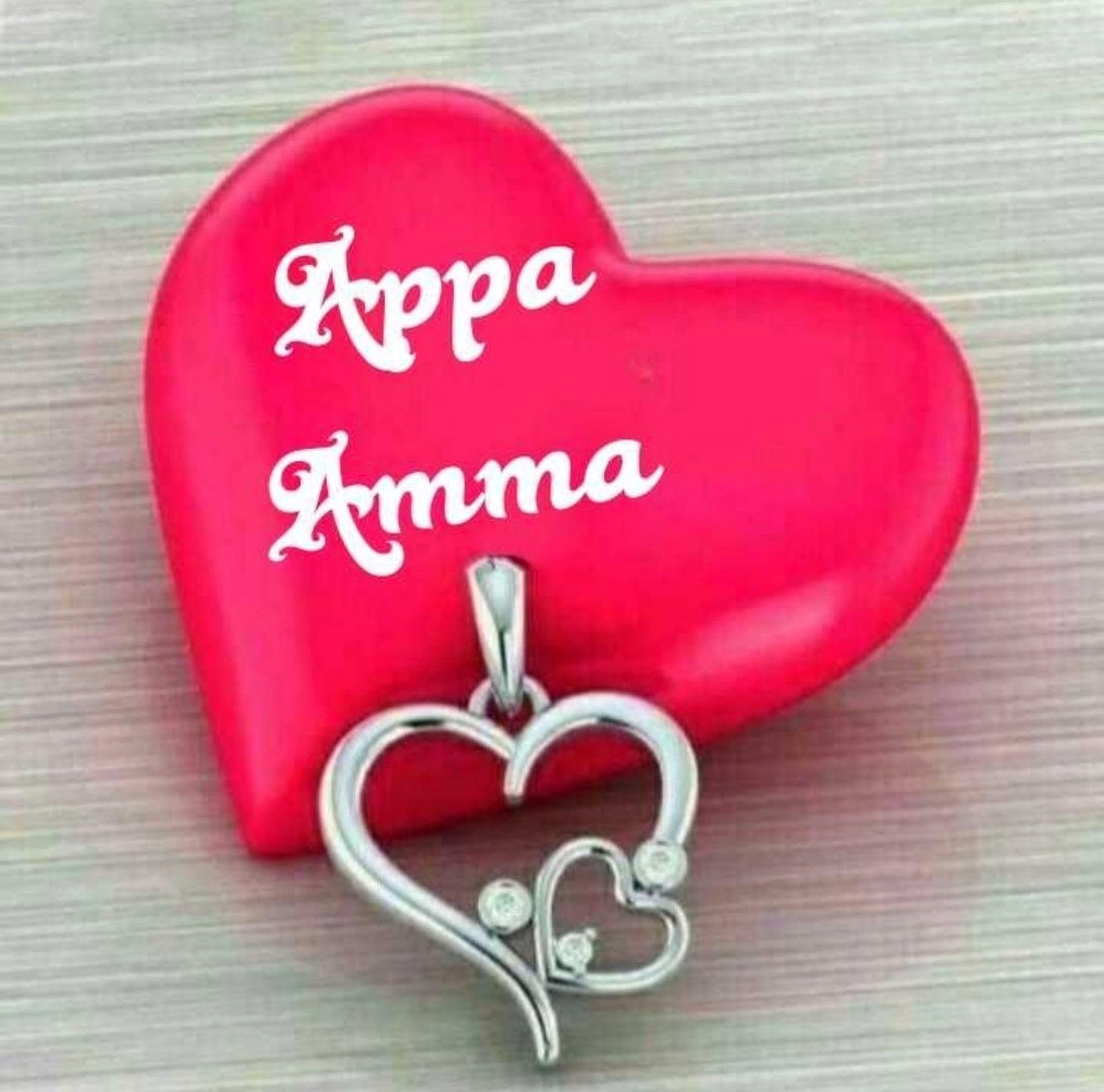 Appa Amma - Pink Heart Keychain