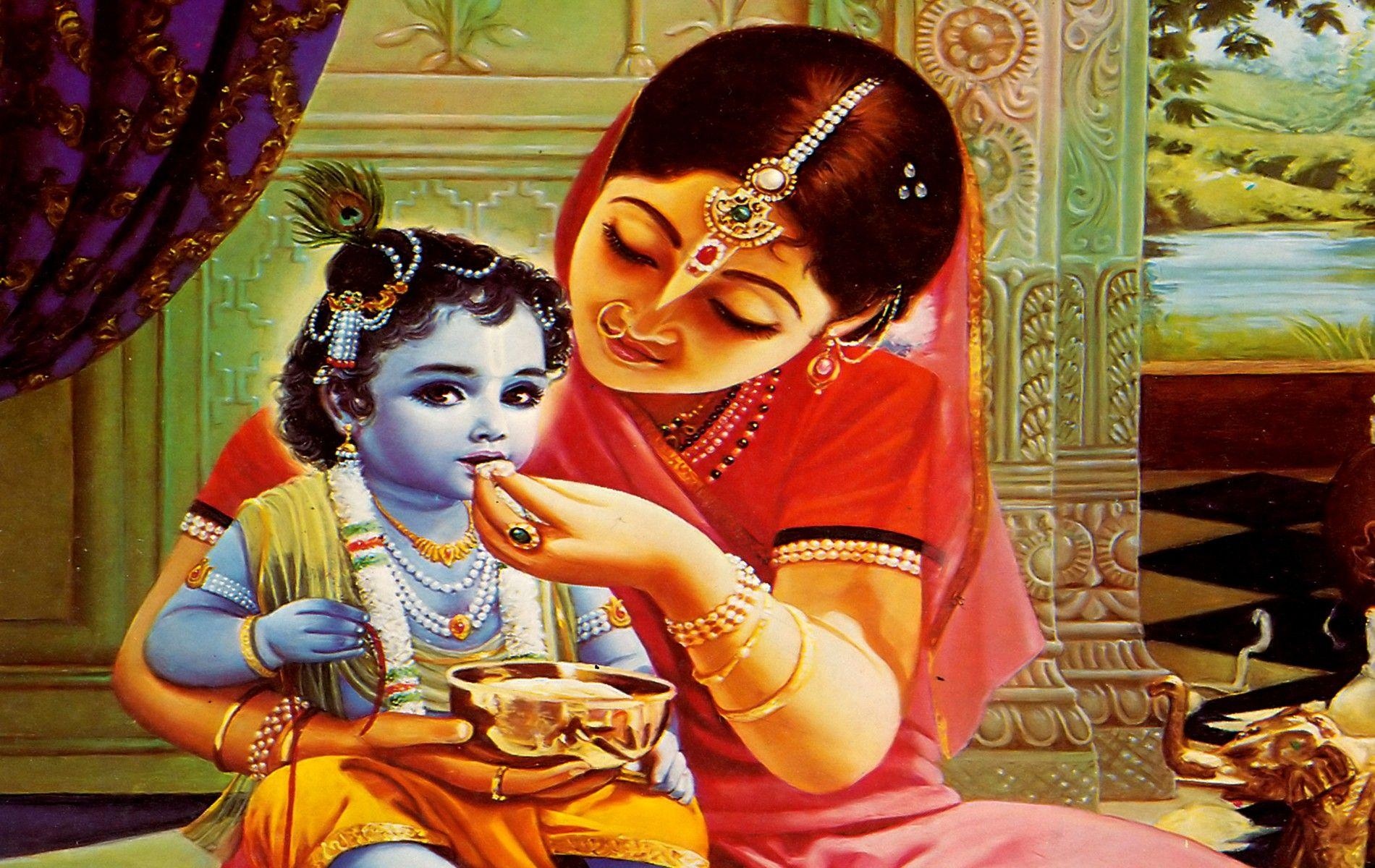 Lord Krishna Images For Yashoda Maa with Krishna