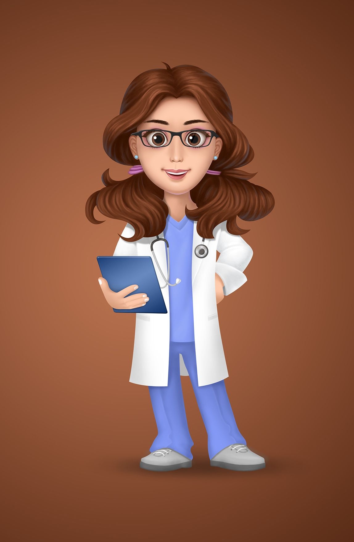 Beautiful Cartoon Girl - Doctor cartoon