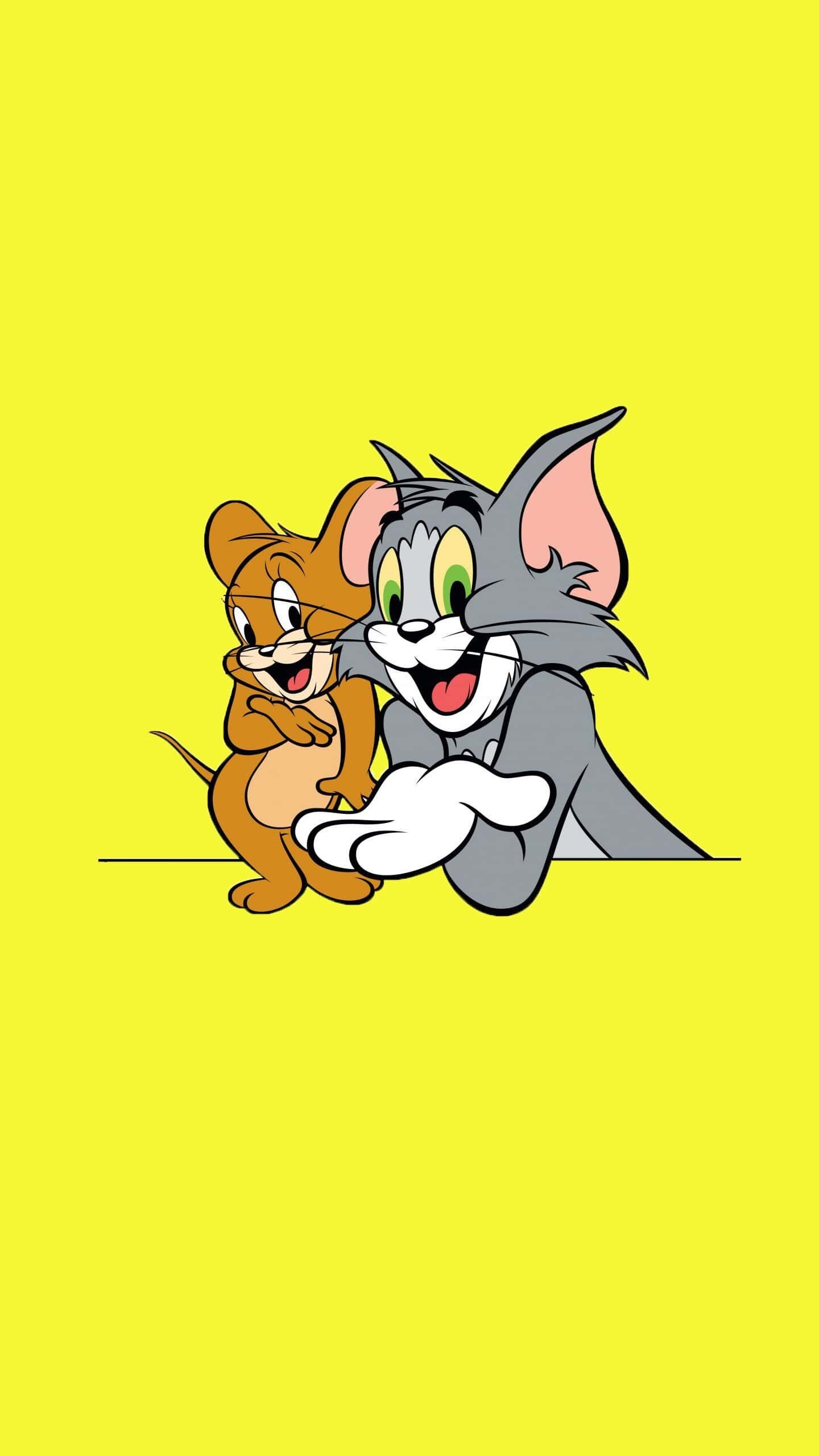 Tom And Jerry Photo With Yellow BG