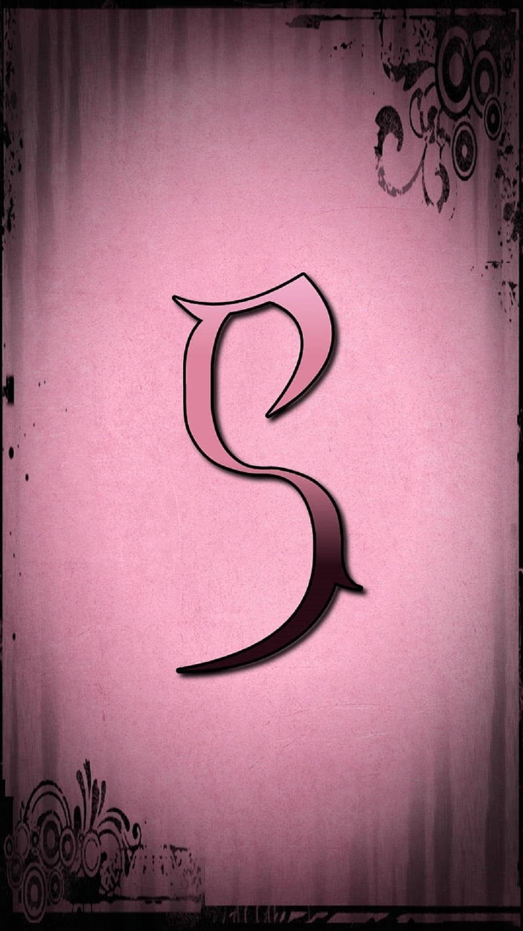 S Letter Ka - Weird S Letter Pink