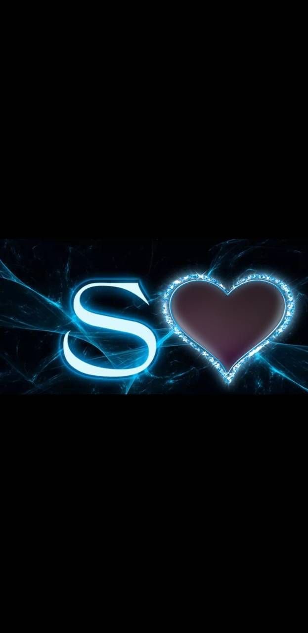 Blue S Letter with red heart