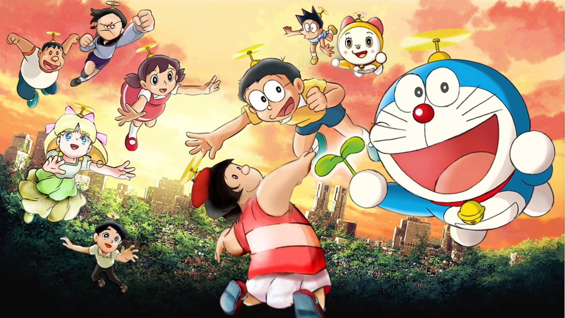 Shinchan And Doraemon - Happy - Doraemon