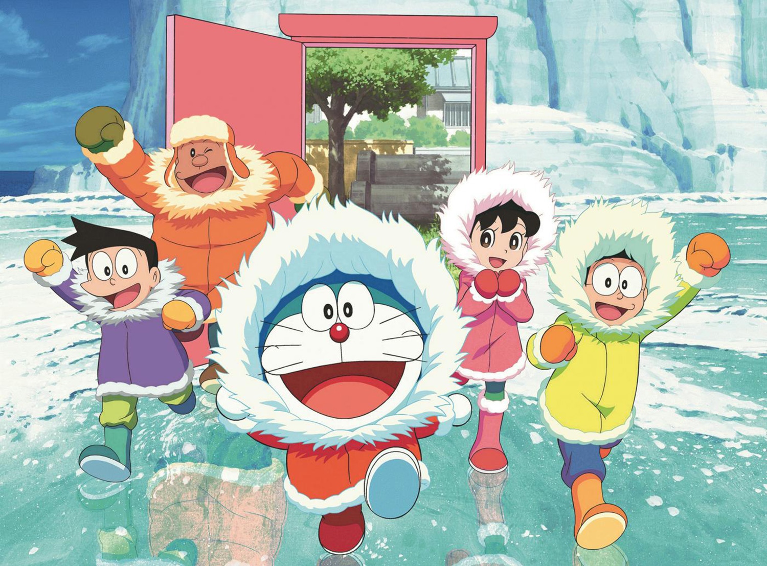 Shinchan And Doraemon - Winter - Background