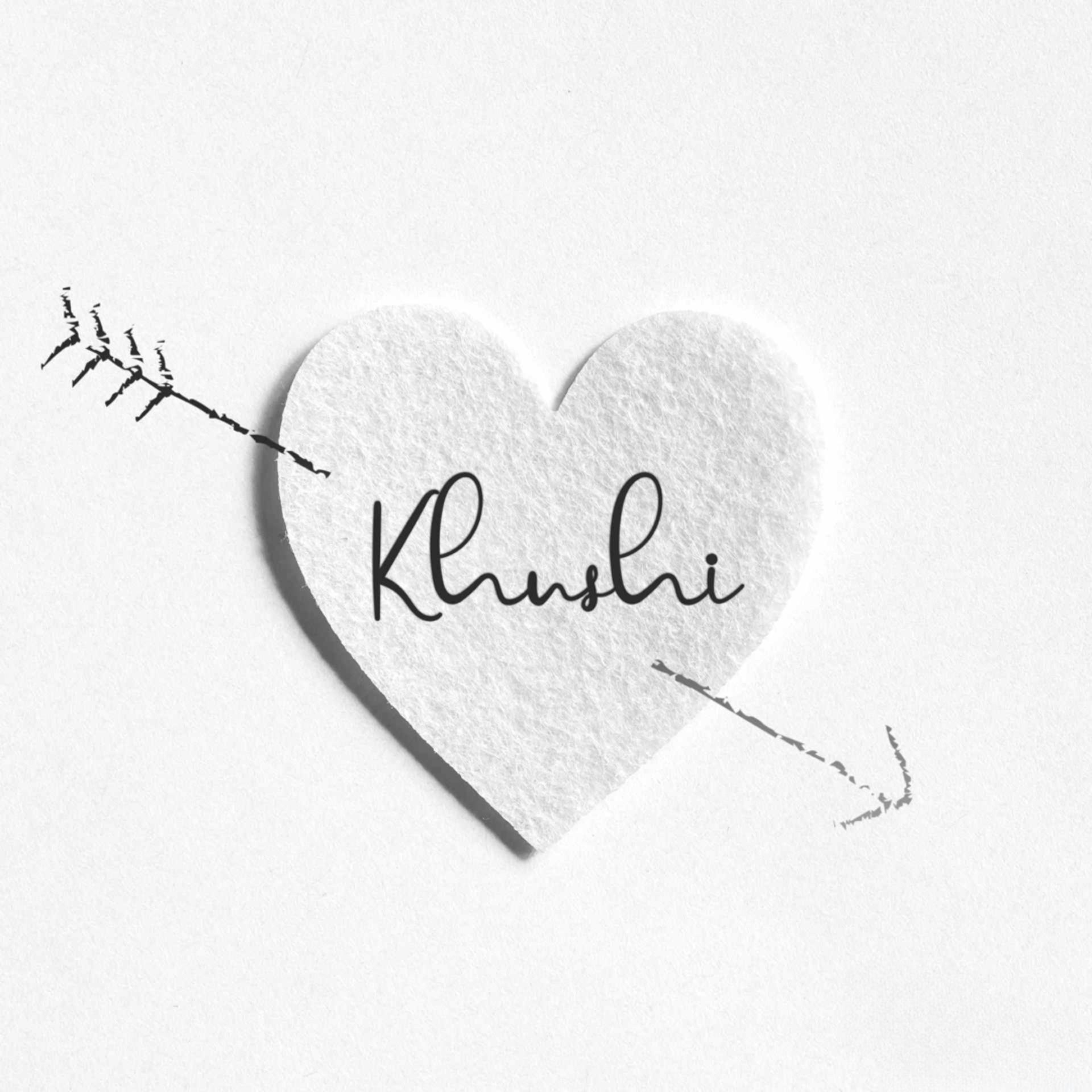 Khushi Name - White Heart